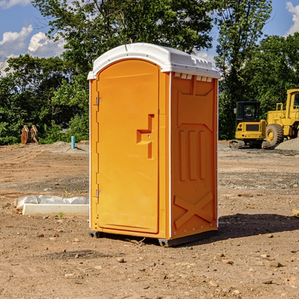 how often are the portable restrooms cleaned and serviced during a rental period in Mayer